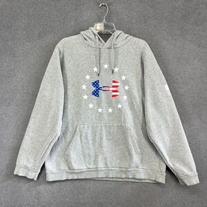 Under Armour Mens Hoodie USA Flag Logo Stars Athletic Pullover Sweatshirt XXL